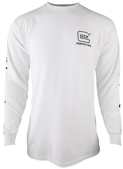 GLOCK INC Glock AP96095 Perfection Long Sleeve Tee White Pre-Shrunk Cotton Long Sleeve XL