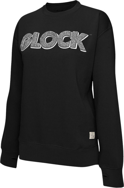 GLOCK INC Glock AP96257 Crewneck Raglan Fleece Black Cotton/Polyester Long Sleeve Large