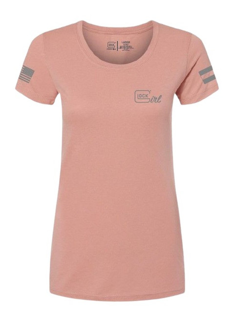 GLOCK INC GLK AP96363 GLOCK GIRL FLAG TEE M   PINK