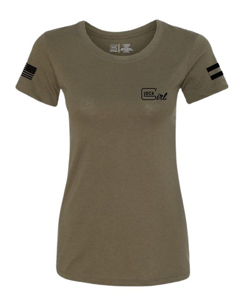 GLOCK INC GLK AP96371 GLOCK GIRL FLAG TEE 2XL GRN