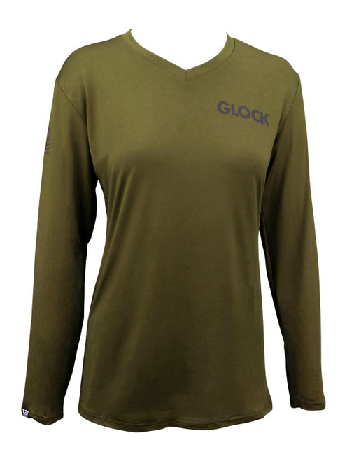 GLOCK INC GLK AP96426 LADIES PERFORMANCE SHIRT GRN S