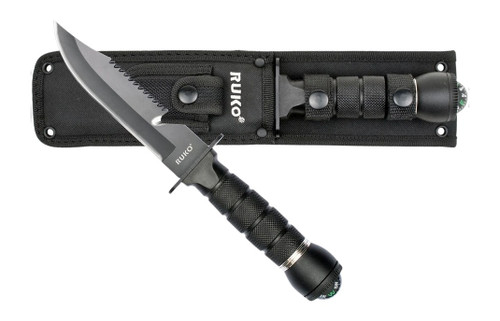 RYNOBLADE KNIVES RUKO RUK0163      420J2 6"SURVIVAL FIXED W/COMPASS
