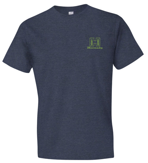 HORIZON DESIGN Hornady Gear 30995 Hornady T-Shirt Logo Stamp Indigo Short Sleeve 2XL