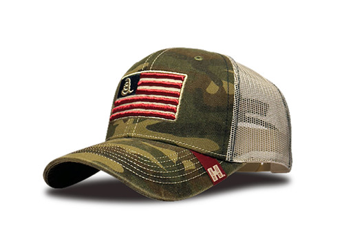 HORIZON DESIGN Hornady Gear 33300 Trucker  Camo American Flag Patch