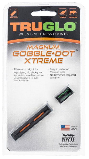 TRUGLO INC (GSM) Truglo TG941XA Magnum Gobble-Dot Xtreme Universal Shotgun Fiber Optic Red/Green .25" Rib