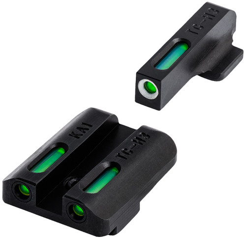 TRUGLO INC (GSM) TruGlo TG13KA1A TFX  Black | Green Tritium & Fiber Optic White Outline Front Sight Green Tritium & Fiber Optic Rear Sight Kahr Arms