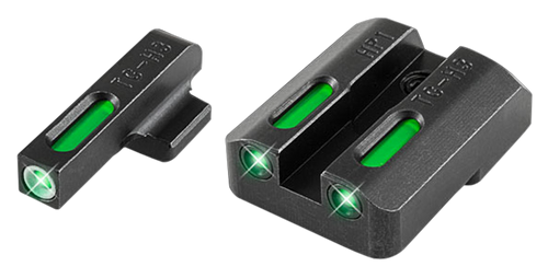 TRUGLO INC (GSM) TruGlo TG13HP1A TFX  Black | Green Tritium & Fiber Optic White Outline Front Sight Green Tritium & Fiber Optic Rear Sight