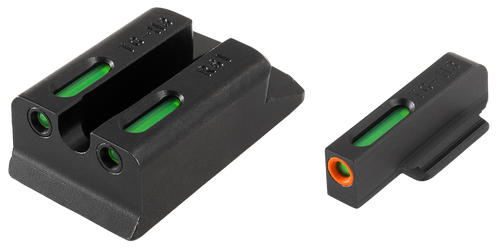 TRUGLO INC (GSM) TruGlo TG13RS1PC TFX Pro  Black | Green Tritium & Fiber Optic Orange Outline Front Sight Green Tritium & Fiber Optic Rear Sight