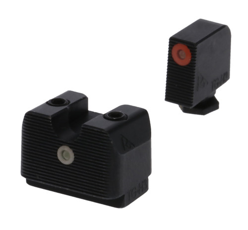 RIVAL ARMS (GSM) Rival Arms RA4A231G In-Line MOS Night Sights for G17/G19  Green Tritium Orange Outline Front Sight-Green Tritium White Outline Rear Sight