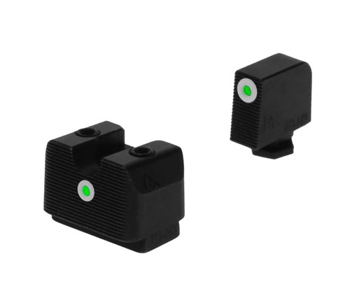RIVAL ARMS (GSM) Rival Arms RA4B231G In-Line MOS Night Sights for G17/G19  Green Tritium White Outline Front Sight-Green Tritium White Outline Rear Sight