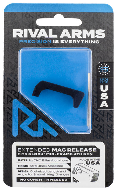 RIVAL ARMS (GSM) Rival Arms RA72G002A Magazine Release  Glock Gen4 Extended Hard Black Anodized Aluminum