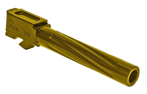 RIVAL ARMS (GSM) Rival Arms RA20G103E Precision V1 Match Grade 9mm Luger Compatible w/Glock 17 Gen5 4.49" Fluted Gold PVD Stainless Steel