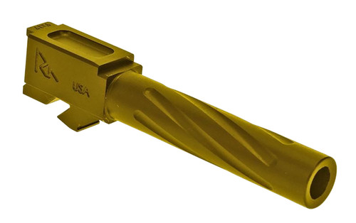RIVAL ARMS (GSM) Rival Arms RA20G201E Precision V1 Match Grade 9mm Luger Compatible w/Glock 19 Gen3-4, 4.02" Fluted Gold PVD Stainless Steel