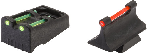 TRUGLO INC (GSM) TruGlo TG961R Slug Gun Series  Black | Red Fiber Optic Front Sight Green Fiber Optic Rear