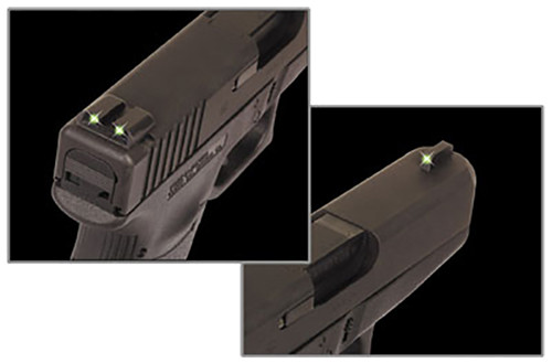 TRUGLO INC (GSM) TruGlo TG231G2 Tritium  Green Tritium Front & Rear/Black Nitride Fortress Frame, Compatible w/Most Glock Except MOS 45 ACP/10mm Auto, Front Post/Rear Dovetail Mount