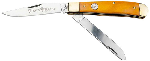 BOKER USA INC Boker 110835 Trapper Traditional Clip Point/Spey Plain D2 Steel Blade Smooth Yellow Bone Handle