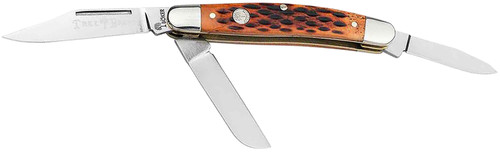 BOKER USA INC Boker 110852 Stockman Traditional Medium Clip Point/Sheepsfoot/Spey Plain D2 Steel Blade Brown Jigged Bone Handle
