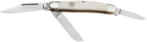 BOKER USA INC Boker 110854 Stockman Traditional Medium Clip Point/Sheepsfoot/Spey Plain D2 Steel Blade Smooth White Bone Handle