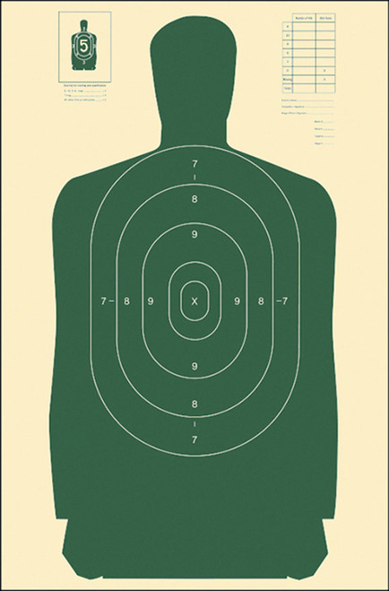 ACTION TARGET INC Action Target B27SGREEN100 Qualification Standard Silhouette Paper Hanging 24" x 45" Green/White 100 Per Box