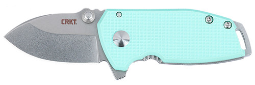 COLUMBIA RIVER KNIFE&TOOL CRKT 2485B SQUID  Compact 1.75" Folding Drop Point Plain Stonewashed D2 Steel Blade, Blue G10/SS Handle