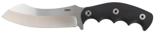 COLUMBIA RIVER KNIFE&TOOL CRKT 2866 Catchall  5.51" Fixed Sheepsfoot Plain Brushed Satin 8Cr13MoV SS Blade/Black GRN w/Rubber Overlay Handle Includes Sheath