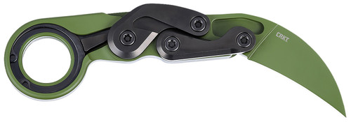 COLUMBIA RIVER KNIFE&TOOL CRKT 4040BG Provoke  2.41" Folding Karambit Plain Bright Green Cerakote D2 Steel, Blade Bright Green Cerakote Aluminum Handle