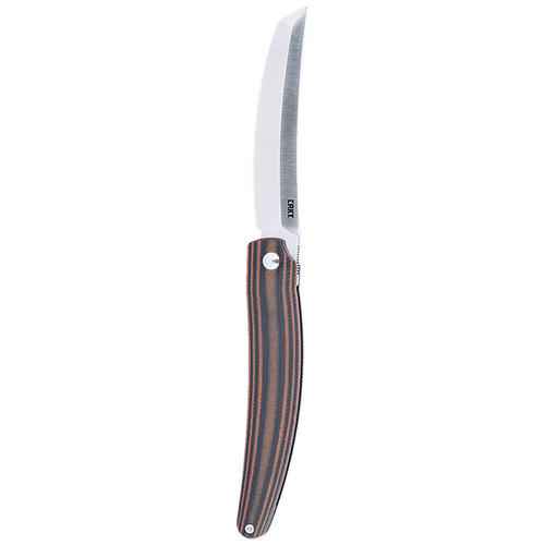COLUMBIA RIVER KNIFE&TOOL CRKT 5930 Ancestor  EDC 3.60" Folding Tanto Plain Satin D2 Steel Blade, Black/Brown Stripe G10 Handle