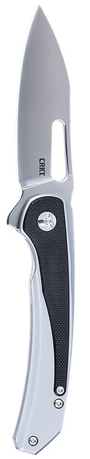 COLUMBIA RIVER KNIFE&TOOL CRKT 6075 Padawan  3.01" Folding Wharncliffe Plain Brushed Satin 14C28N Steel Blade, SS w/G10 Black Overlays Handle
