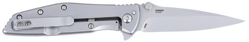 COLUMBIA RIVER KNIFE&TOOL CRKT 7600 SLAG EDC 2.95" Folding Plain Bead Blasted D2 Steel Blade, Stainless Steel Handle