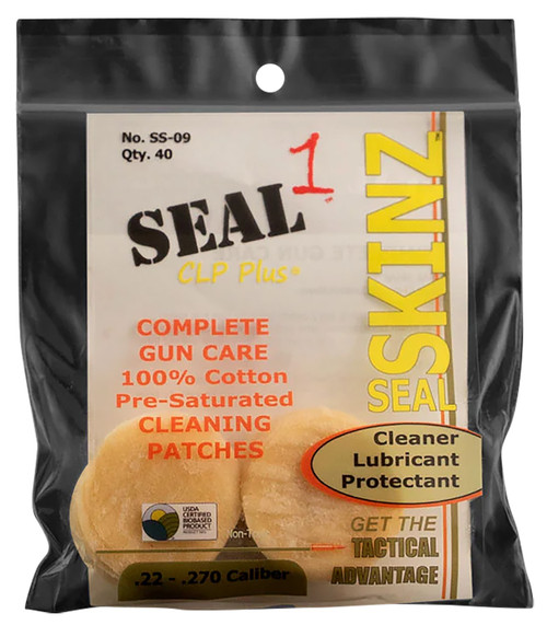 SEAL 1 LLC Seal 1 SS-09 Seal SKINZ Cleaning Patches/Cloths 22-270 Cal 1.25" Cotton