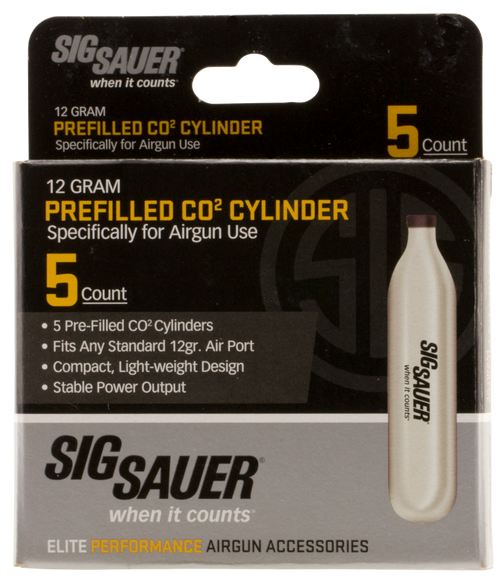 Sig Sauer Airguns AC125 CO2 Cylinders 12 gram 5 Per Pack