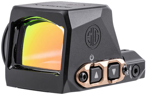 Sig Sauer Electro-Optics SORX1208 Romeo-X  Black Anodized/Rose Gold 1x24mm 2 MOA Red Dot/32 MOA Circle Reticle, Fits Sig P365 Features MAGNETAC