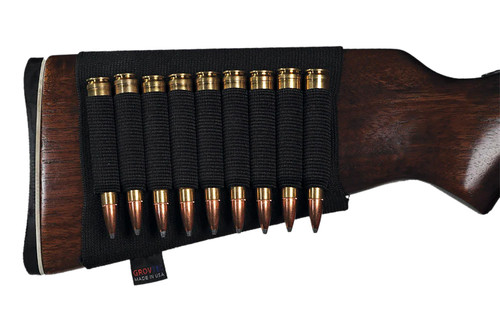 GROVTEC USA INC GrovTec US Inc GTAC81 Buttstock Cartridge Holder  Elastic 9rd Rifle Buttstock Mount