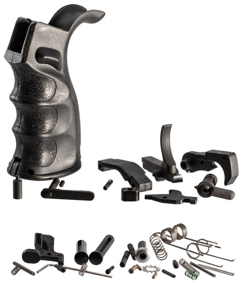 TACFIRE INC TacFire LPK02B308 AR-10 Lower Parts Kit  308 Win Black PGAR-B Pistol Grip Grip