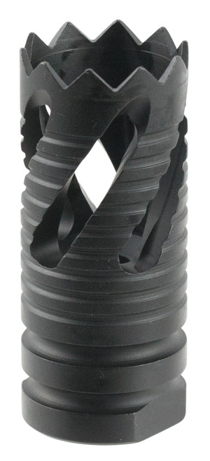 TACFIRE INC TacFire MZ1021 Thread Crown Muzzle Brake Black Oxide Steel with 1/2"-28 tpi Threads & 2.05" OAL for 5.56x45mm NATO AR-15