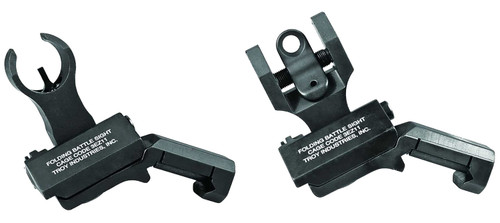 TROY INDUSTRIES INC Troy Ind SSIG45SHRBT00 45 Degree BattleSight Set- HK Front & Round Rear  Black Hardcoat Anodized