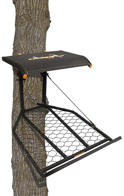 GSM OUTDOORS Muddy MUDMFP1200 Boss XL Hang-On Stand Black Flex-Tek/Steel 25" W x 34" D