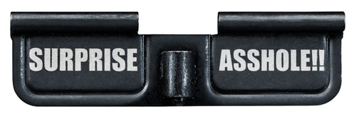 Phase 5 Weapon Systems EPCSURPRISE Ejection Port Door  AR-15 Black Parkerized Steel 3.10"  Engraved "Surprise Asshole!!"