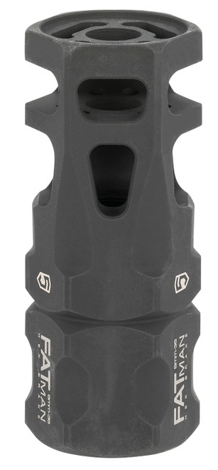 Phase 5 Weapon Systems FATMAN9MM FATman Hex Brake Black Parkerized Steel with 1/2"-36 tpi Threads & 3" OAL for 9mm, 7.62x39mm, 6.8mm AR-Platform