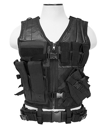NCSTAR / VISM NcStar CTVL2916B Tactical  Vest XL-XXL Black PVC/Mesh Webbing
