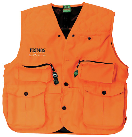 PRIMOS/REVELYST Primos 65701 Gunhunter's Hunting Vest Medium Blaze Orange Features Compass & LED Light