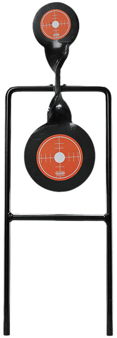 CHAMPION TARGETS/REVELYST Champion Targets 40875 Gong Spinner Target 3" Top Target/4.7" Bottom Target Black/Orange Steel Bullseye Standing
