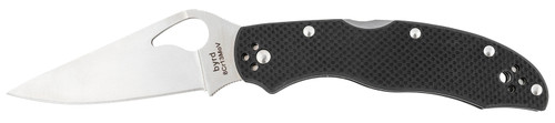 SPYDERCO INC (SKA) Spyderco BY01GP2 Byrd Harrier 2 3.39" Folding Clip Point Plain 8Cr13MoV SS Blade Black  Textured G10 Handle Includes Pocket Clip