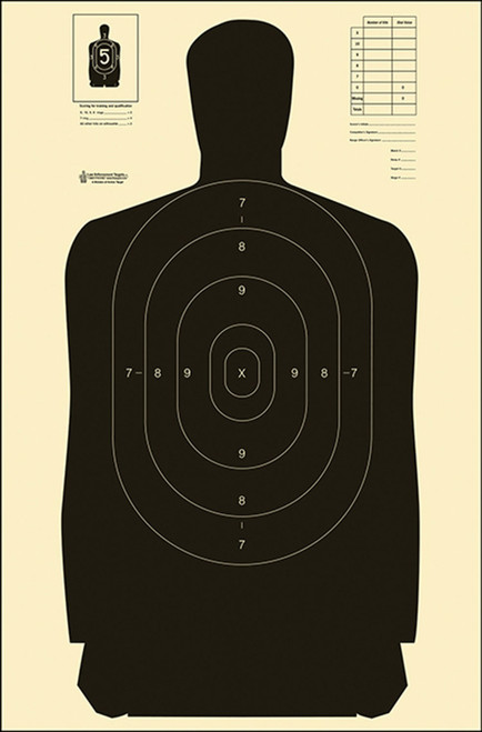 ACTION TARGET INC Action Target B27SBLACK100 Qualification Standard Silhouette Heavy Paper Hanging Black/White 100 Per Box