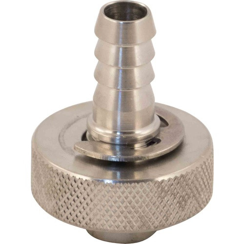 Ss Infussion Mash Tun Hose Barb - 3/8 in. to Knurled 1/2 in. FPT