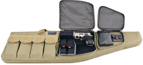 GPS BAG/GOUTDOORS(GSM) GPS Bags T42ART Tactical AR Case 42" Tan 1000D Nylon with Mag & Storage Pockets, Lockable Zippers, External Handgun Pocket & Visual ID Storage System