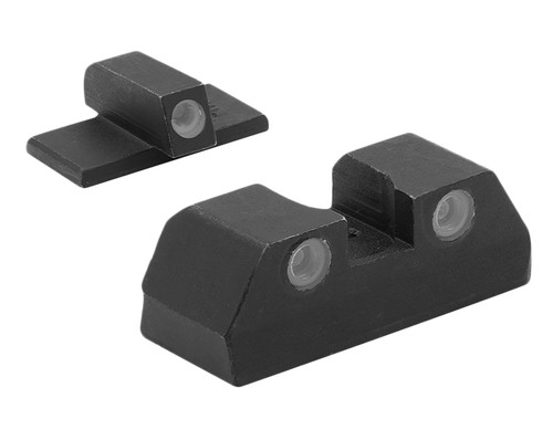 MEPRO USA LLC Meprolight USA 151203101 Tru-Dot  Green Tritium White Outline Front Sight-Green Tritium White Outline Rear Sight KAHR Arms K/P/MK/PM