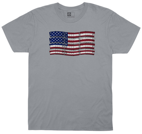 MAGPUL INDUSTRIES CORP Magpul MAG1180-010 American Flag  Charcoal Gray Cotton/Polyester Short Sleeve Small