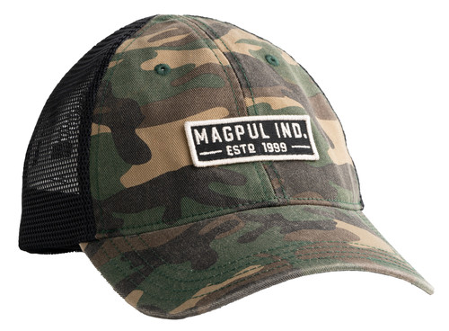 MAGPUL INDUSTRIES CORP Magpul MAG1260-964 Established Garment Trucker Hat Woodland Camo Adjustable Snapback OSFA Embroidered Patch