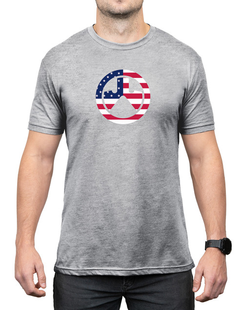 MAGPUL INDUSTRIES CORP Magpul MAG1281030S Independence Icon  Athletic Gray Heather Cotton/Polyester Short Sleeve Small